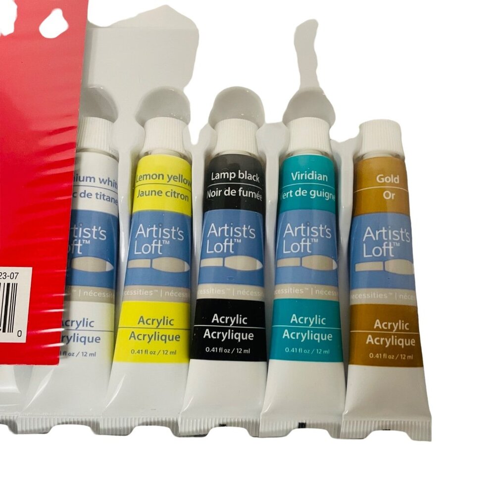 Artist's Loft 12-Piece Acrylic Painting‎ Kit 4 Brushes Paint Palette & Tips